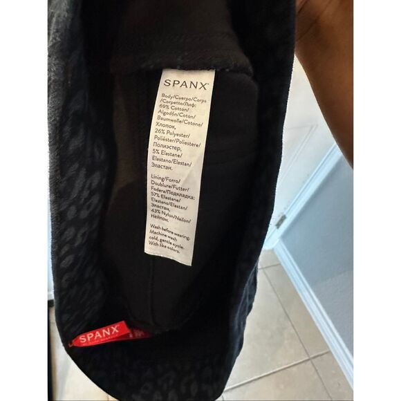 Spanx Blue Black Leopard Cheetah Print Skinny Jegging Slimming Jean Pants Sz M - Picture 10 of 11